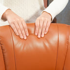 Fauteuil inclinable HomCom en similicuir avec base pivotante manuelle réglable et repose-pieds confortable et relaxant