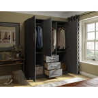 Armoire Palace Imports Cosmo à 3 portes en bois massif à 100 %, avec portes en bois massif ou miroirs