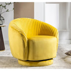 Petit fauteuil tonneau pivotant en velours Milvo