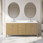 Meuble-lavabo de salle de bain Vanity Art 72 po à double vasque avec dessus en marbre reconstitué