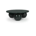 Table basse ronde en marbre avec pieds sphériques, multicolore, 4 places