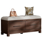 Banc à chaussures avec coussin amovible et rangement dissimulé pour l'organisation de l'entrée et du salon