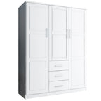 Armoire Palace Imports Cosmo à 3 portes en bois massif à 100 %, avec portes en bois massif ou miroirs