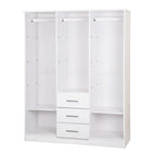 Armoire Palace Imports Cosmo à 3 portes en bois massif à 100 %, avec portes en bois massif ou miroirs