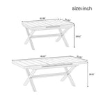Ensemble de salle à manger extérieur extensible 7 pièces avec table extensible et 6 chaises avec accoudoirs
