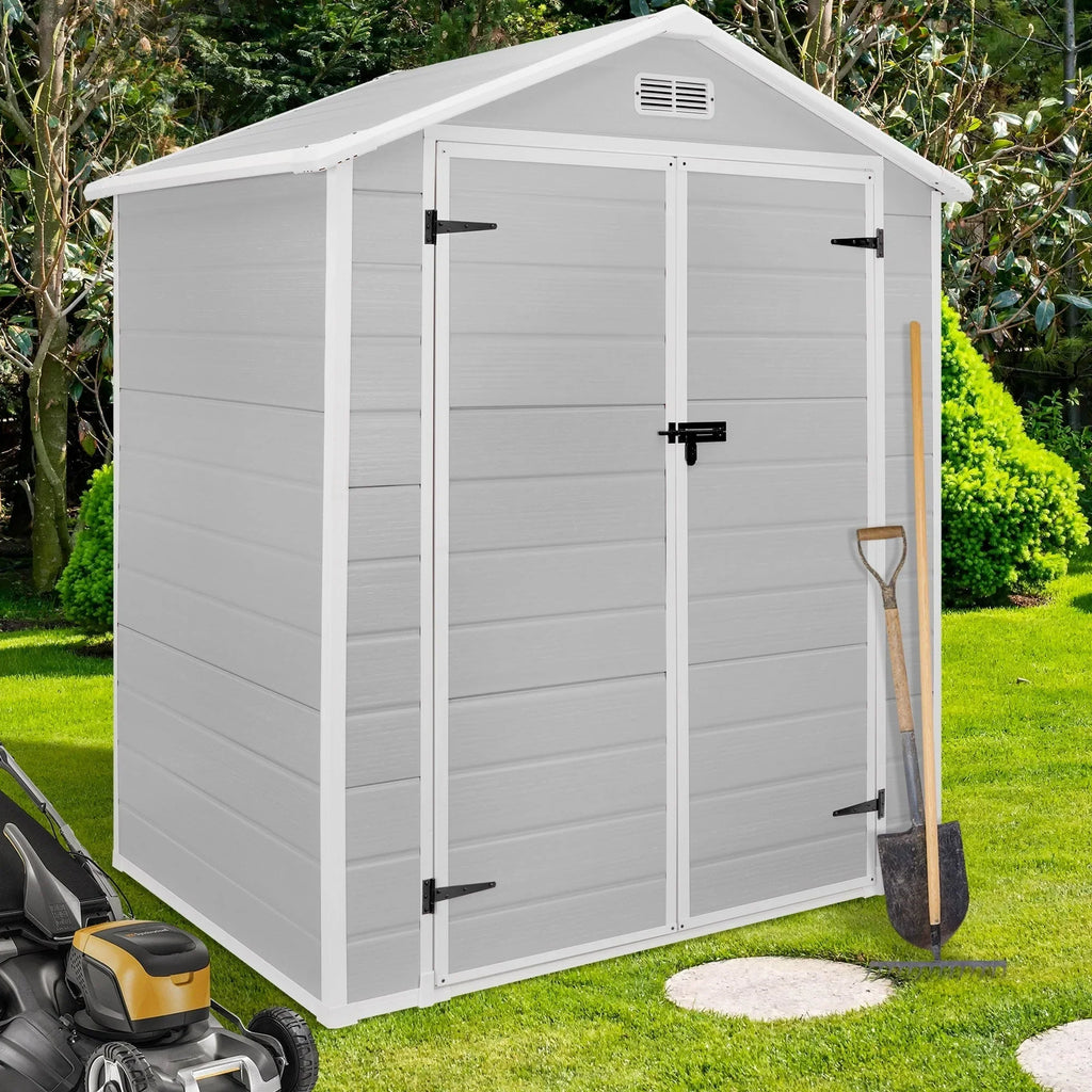 Abri de jardin en résine toutes saisons avec plancher, 1,8 m x 1,2 m/1,8 m x 2,4 m/2,4 m x 1,8 m/2,4 m x 3 m, Spire Tool Shed