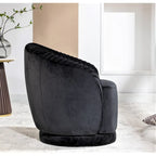 Petit fauteuil tonneau pivotant en velours Milvo