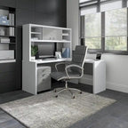 Bureau d'angle Echo avec huche et tiroirs