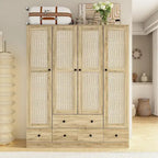 Armoire-penderie autoportante 59 po de large, grand format, blanche