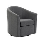 Lot de 2 fauteuils d’appoint modernes pivotants en forme de tonneau, rembourrés, pour le salon