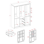 Armoire Palace Imports Cosmo à 3 portes en bois massif à 100 %, avec portes en bois massif ou miroirs