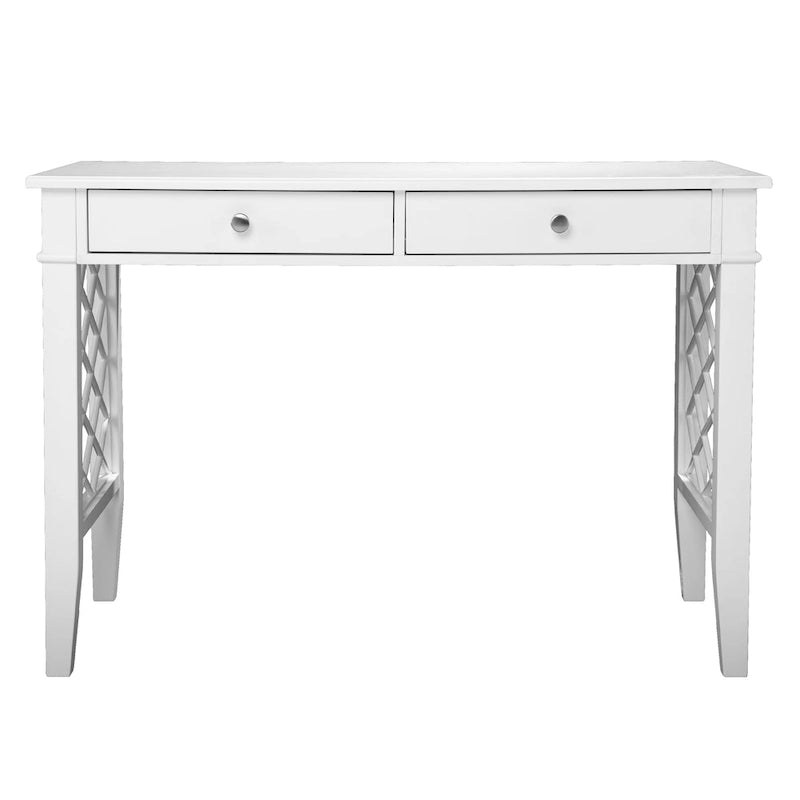 Bureau d'écriture blanc avec tiroir de rangement, Bureau moderne pour la maison, Design compact