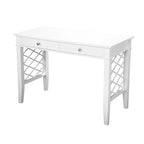 Bureau d'écriture blanc avec tiroir de rangement, Bureau moderne pour la maison, Design compact