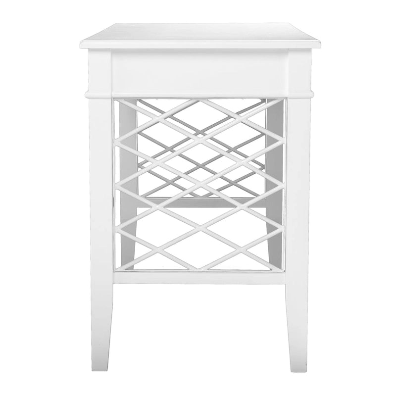 Bureau d'écriture blanc avec tiroir de rangement, Bureau moderne pour la maison, Design compact