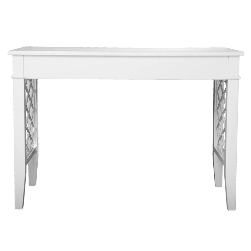 Bureau d'écriture blanc avec tiroir de rangement, Bureau moderne pour la maison, Design compact