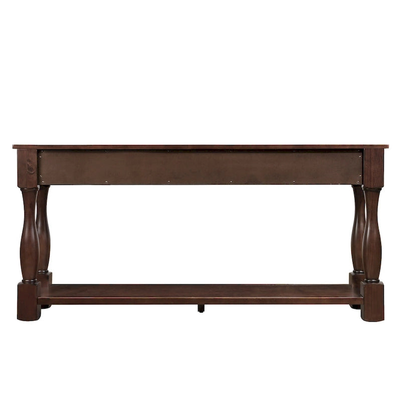 Longue console en bois avec 3 tiroirs et 1 étagère inférieure