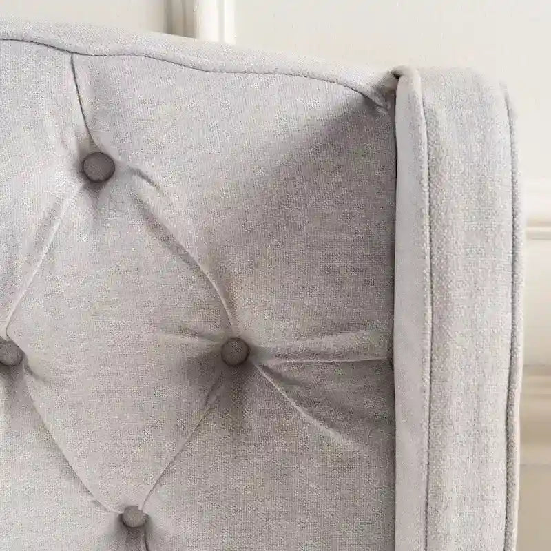 Ensemble de lit queen tapissé en tissu tufté, lit plateforme moderne du milieu du siècle avec tête de lit