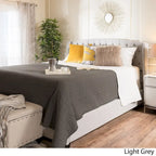 Ensemble de lit queen tapissé en tissu tufté, lit plateforme moderne du milieu du siècle avec tête de lit