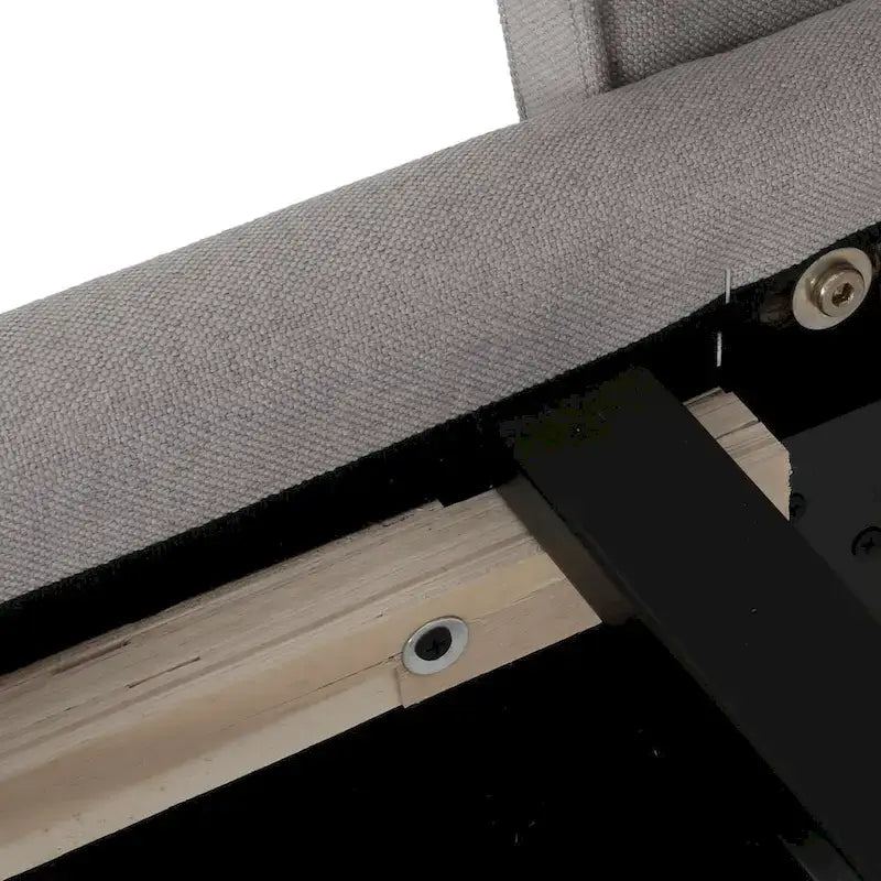 Ensemble de lit queen tapissé en tissu tufté, lit plateforme moderne du milieu du siècle avec tête de lit