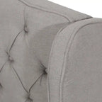 Ensemble de lit queen tapissé en tissu tufté, lit plateforme moderne du milieu du siècle avec tête de lit