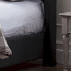 Ensemble de lit queen tapissé en tissu tufté, lit plateforme moderne du milieu du siècle avec tête de lit