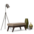 Banc pouf rectangulaire de style moderne du milieu du siècle de 40 po de largeur, repose-pieds et siège en tissu rembourré