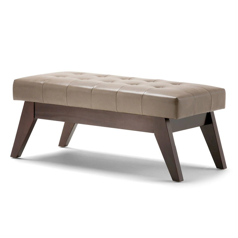 Banc pouf rectangulaire de style moderne du milieu du siècle de 40 po de largeur, repose-pieds et siège en tissu rembourré