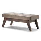 Banc pouf rectangulaire de style moderne du milieu du siècle de 40 po de largeur, repose-pieds et siège en tissu rembourré