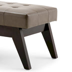 Banc pouf rectangulaire de style moderne du milieu du siècle de 40 po de largeur, repose-pieds et siège en tissu rembourré