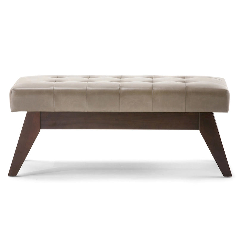 Banc pouf rectangulaire de style moderne du milieu du siècle de 40 po de largeur, repose-pieds et siège en tissu rembourré
