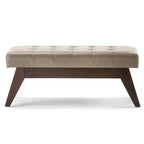 Banc pouf rectangulaire de style moderne du milieu du siècle de 40 po de largeur, repose-pieds et siège en tissu rembourré