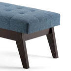 Banc pouf rectangulaire de style moderne du milieu du siècle de 40 po de largeur, repose-pieds et siège en tissu rembourré
