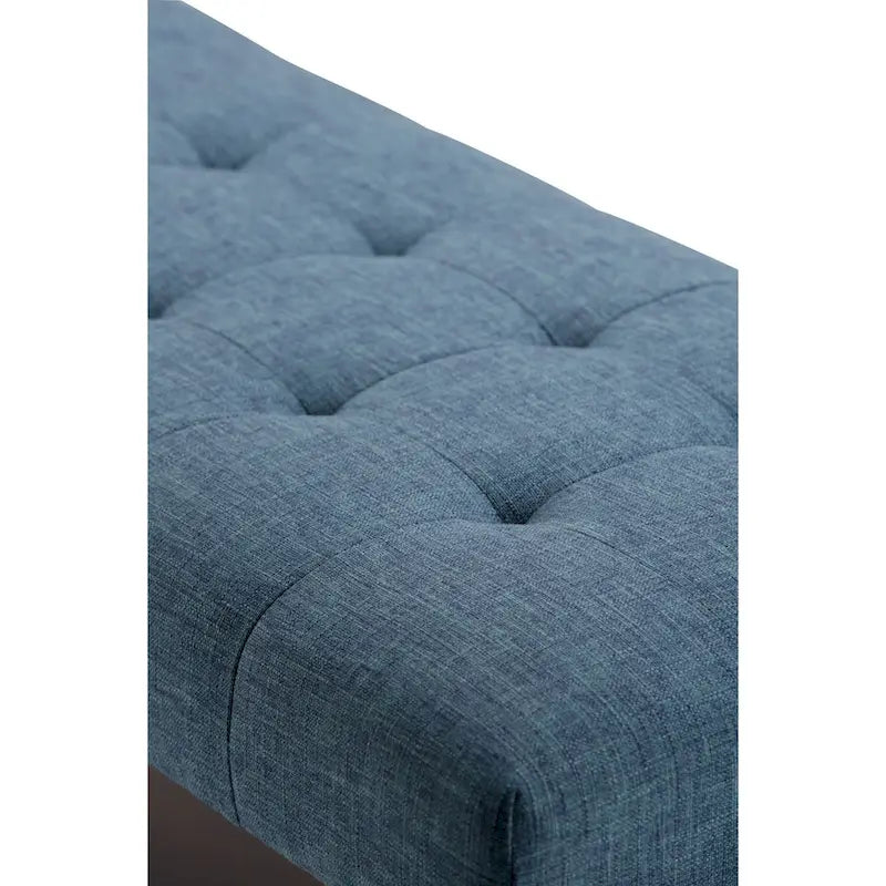 Banc pouf rectangulaire de style moderne du milieu du siècle de 40 po de largeur, repose-pieds et siège en tissu rembourré