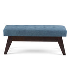 Banc pouf rectangulaire de style moderne du milieu du siècle de 40 po de largeur, repose-pieds et siège en tissu rembourré