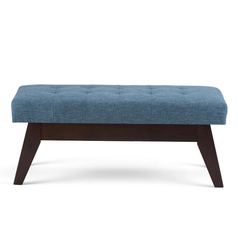 Banc pouf rectangulaire de style moderne du milieu du siècle de 40 po de largeur, repose-pieds et siège en tissu rembourré