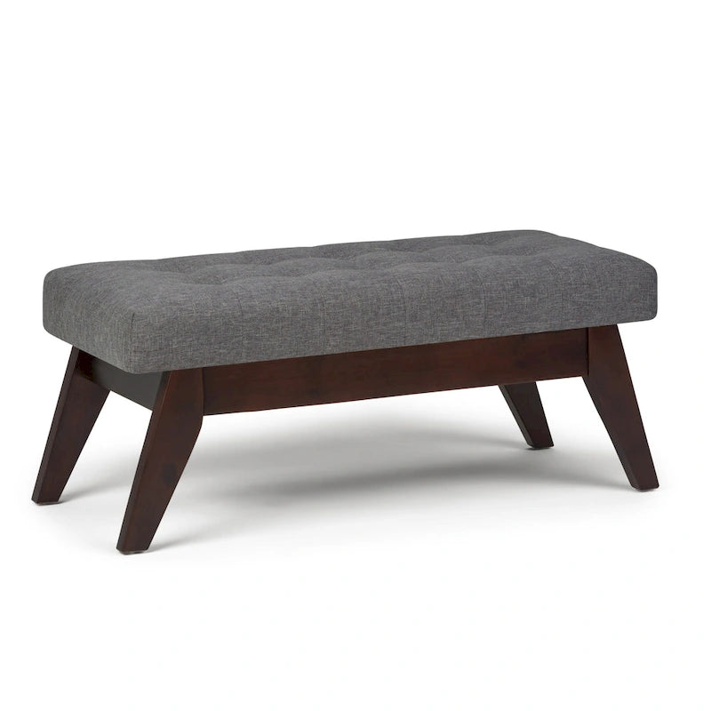 Banc pouf rectangulaire de style moderne du milieu du siècle de 40 po de largeur, repose-pieds et siège en tissu rembourré