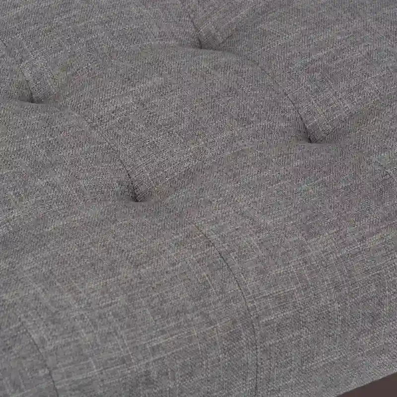 Banc pouf rectangulaire de style moderne du milieu du siècle de 40 po de largeur, repose-pieds et siège en tissu rembourré