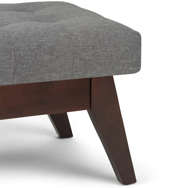 Banc pouf rectangulaire de style moderne du milieu du siècle de 40 po de largeur, repose-pieds et siège en tissu rembourré