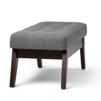 Banc pouf rectangulaire de style moderne du milieu du siècle de 40 po de largeur, repose-pieds et siège en tissu rembourré