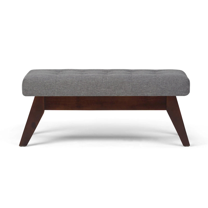 Banc pouf rectangulaire de style moderne du milieu du siècle de 40 po de largeur, repose-pieds et siège en tissu rembourré