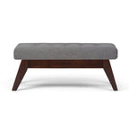 Banc pouf rectangulaire de style moderne du milieu du siècle de 40 po de largeur, repose-pieds et siège en tissu rembourré