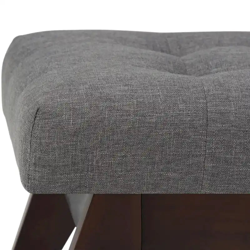 Banc pouf rectangulaire de style moderne du milieu du siècle de 40 po de largeur, repose-pieds et siège en tissu rembourré