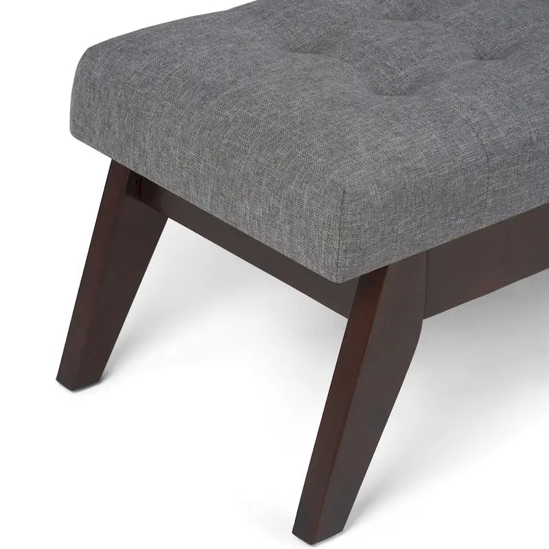 Banc pouf rectangulaire de style moderne du milieu du siècle de 40 po de largeur, repose-pieds et siège en tissu rembourré