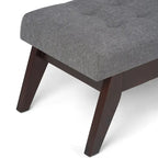 Banc pouf rectangulaire de style moderne du milieu du siècle de 40 po de largeur, repose-pieds et siège en tissu rembourré