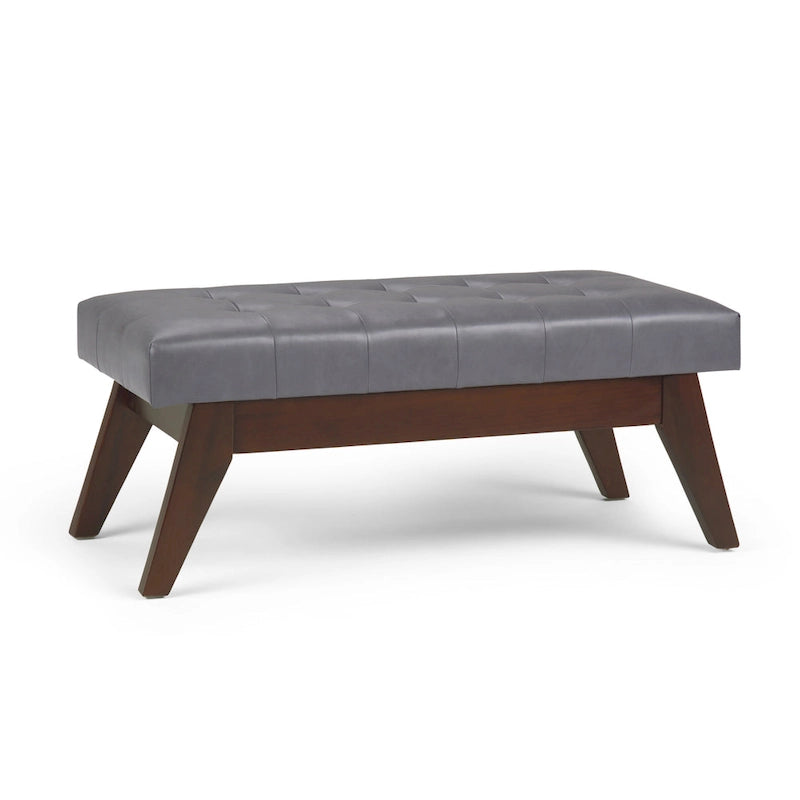 Banc pouf rectangulaire de style moderne du milieu du siècle de 40 po de largeur, repose-pieds et siège en tissu rembourré