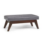 Banc pouf rectangulaire de style moderne du milieu du siècle de 40 po de largeur, repose-pieds et siège en tissu rembourré