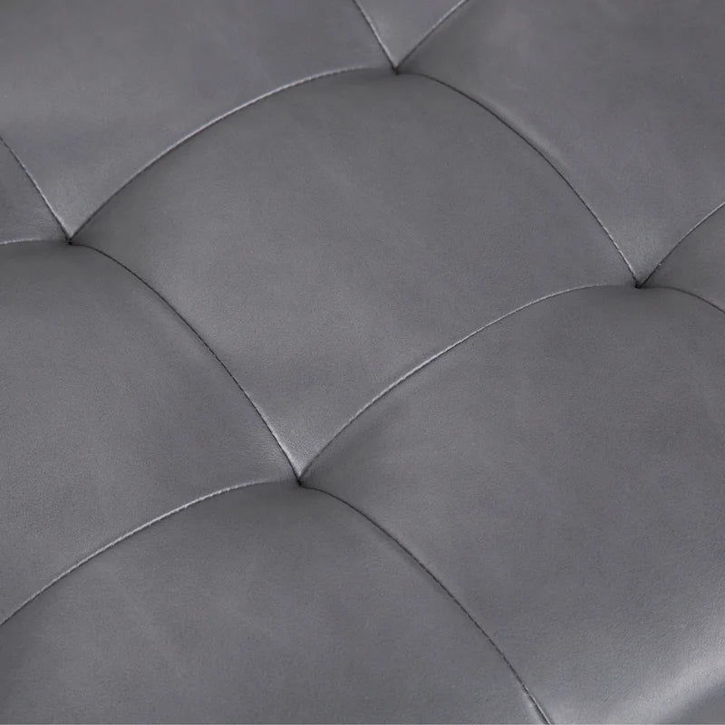 Banc pouf rectangulaire de style moderne du milieu du siècle de 40 po de largeur, repose-pieds et siège en tissu rembourré