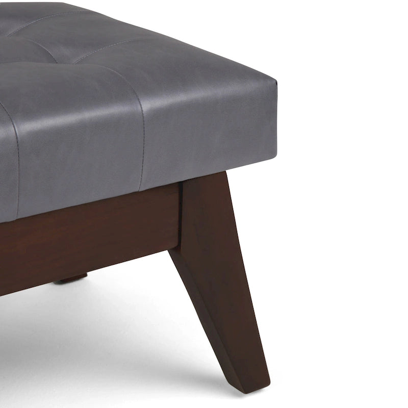 Banc pouf rectangulaire de style moderne du milieu du siècle de 40 po de largeur, repose-pieds et siège en tissu rembourré