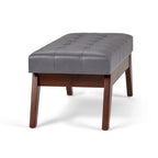 Banc pouf rectangulaire de style moderne du milieu du siècle de 40 po de largeur, repose-pieds et siège en tissu rembourré