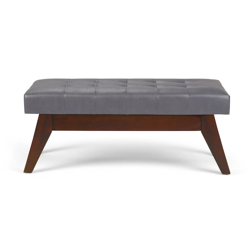 Banc pouf rectangulaire de style moderne du milieu du siècle de 40 po de largeur, repose-pieds et siège en tissu rembourré